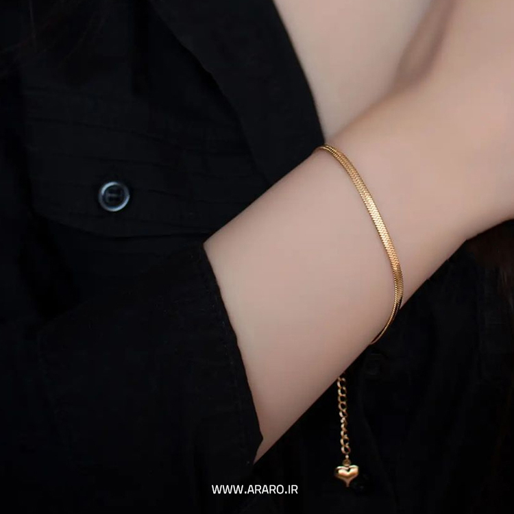  خرید آنلاین دستبند استیل زنانه دخترانه آویز دار مدل ماری 