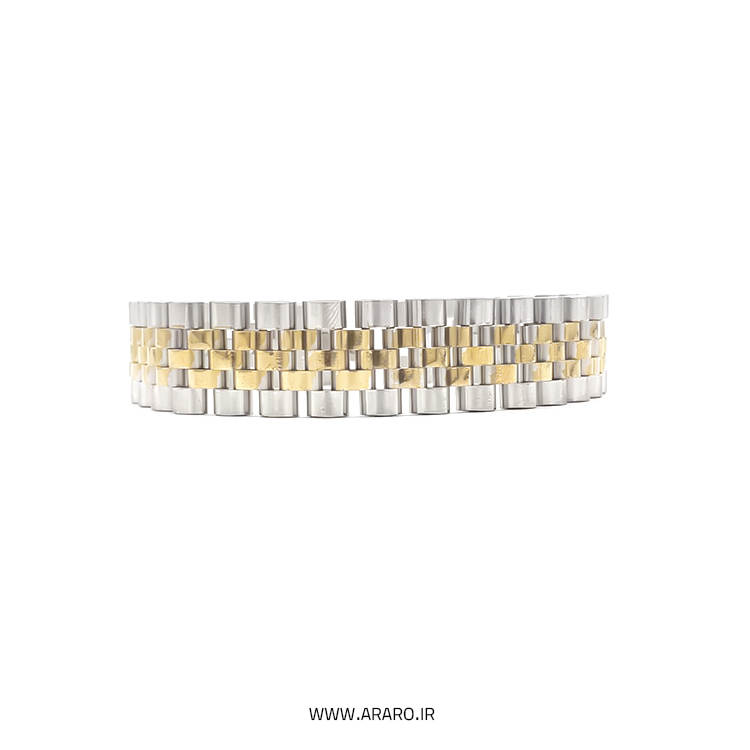  دستبند استیل رولکس نقره طلایی 